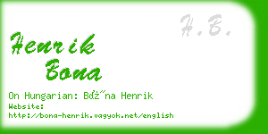 henrik bona business card